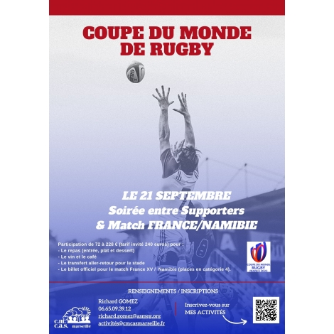 Coupe du Monde de Rugby France VS Namibi 21H 00