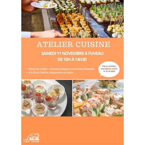 Atelier cuisine préparation cocktail dinatoire