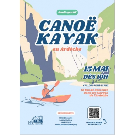 JEUDI SPORTIF Descente de l'Ardèche en canoë-kayak